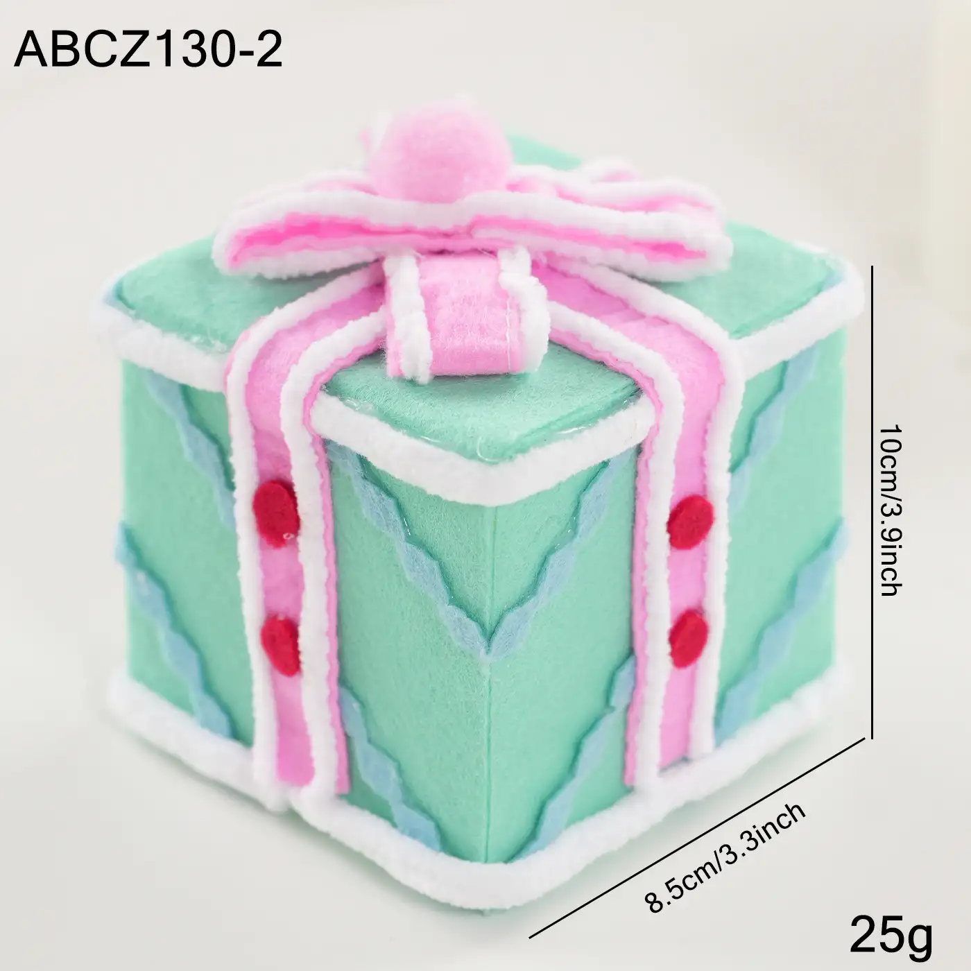 Colorful Fabric and Foam Christmas Gift Box Tabletop Decoration