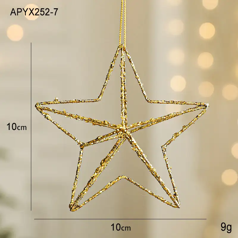Gold Glitter Novelty-Shaped Christmas Ball Hanging Ornaments Holiday Decoration
