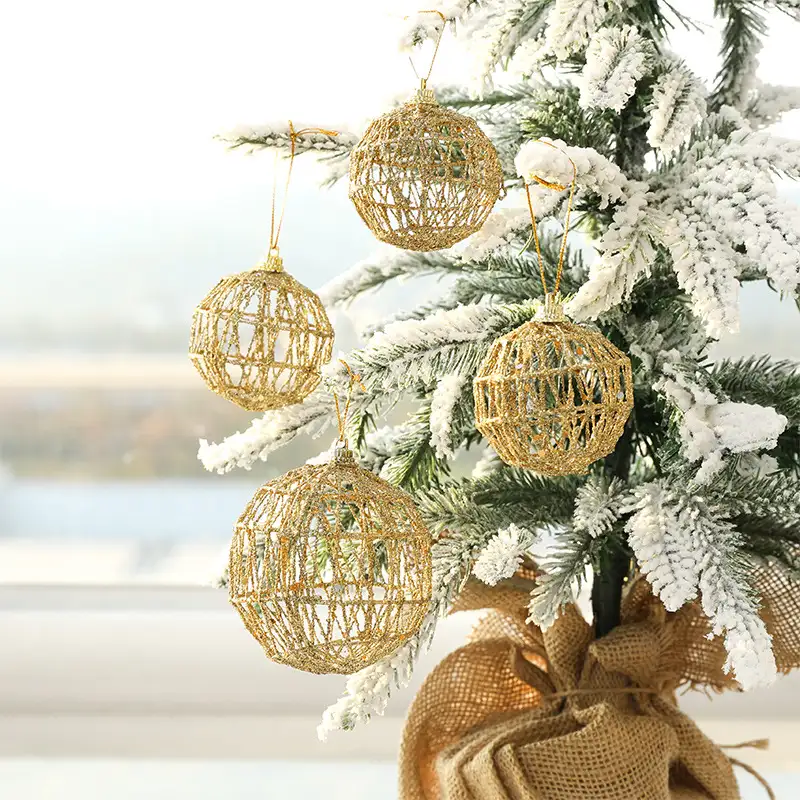 Ironwork Gold-Glitter Christmas Ball Set