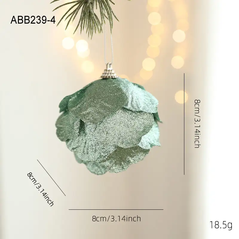 Green Glitter Foam Christmas Hanging Ball Ornament