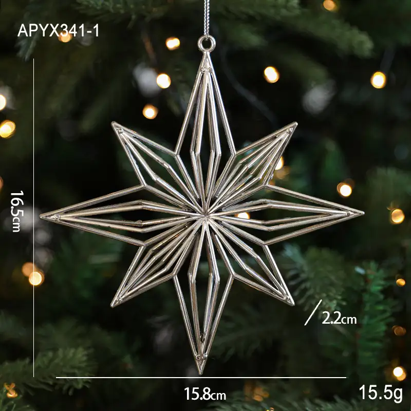 銀色電鍍塑膠異形聖誕掛飾
