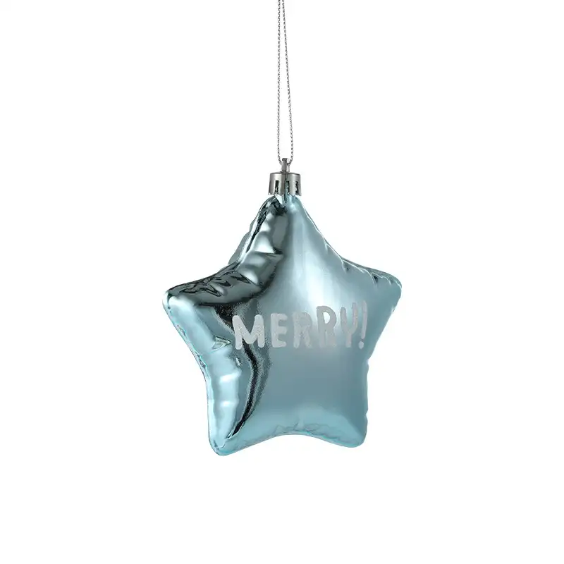 藍色塑膠聖誕樹掛飾星雪卡通款