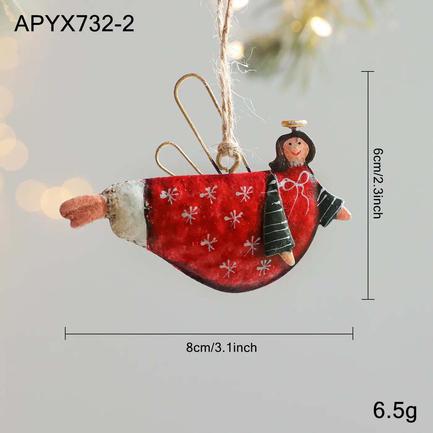 Vintage Iron Angel Hanging Ornament Christmas Tree Decoration
