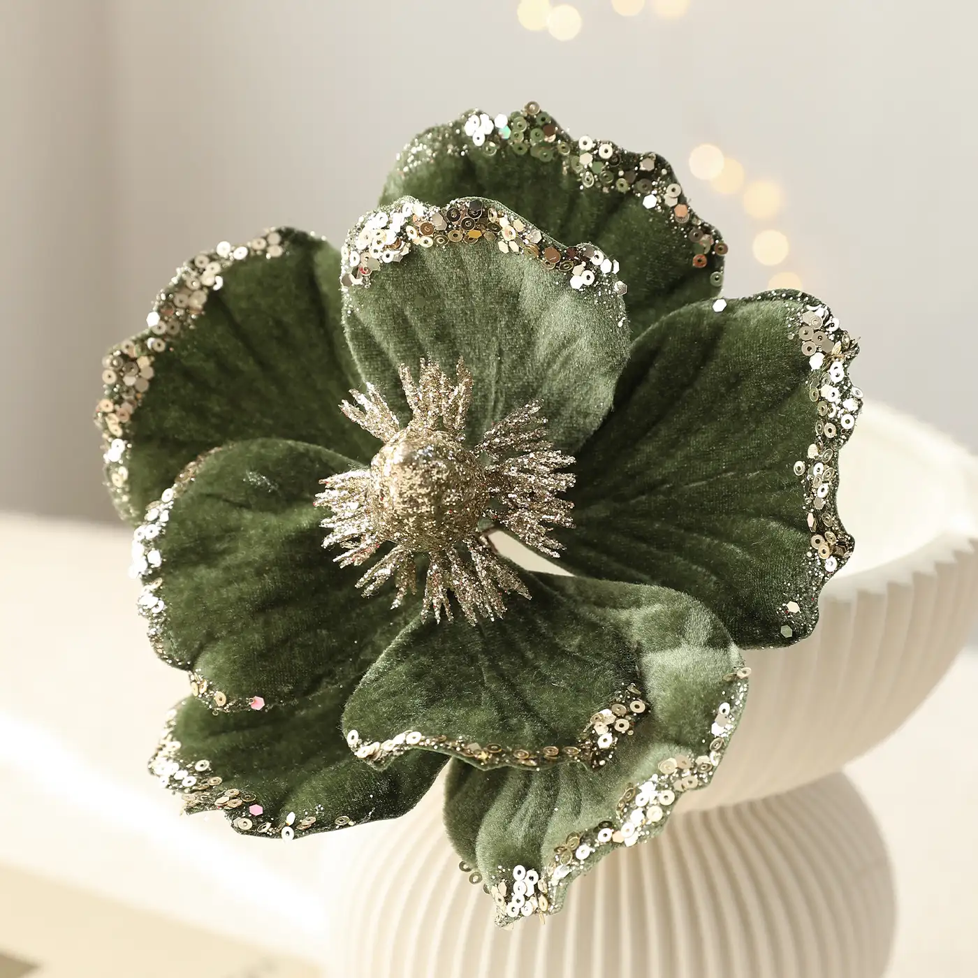 15cm植絨玉蘭仿真花