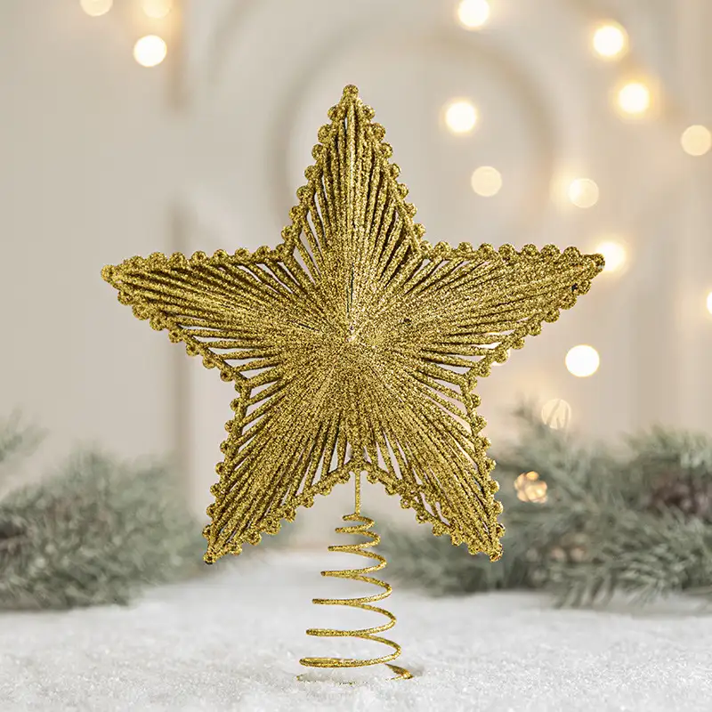 鐵藝亮片聖誕樹頂星
