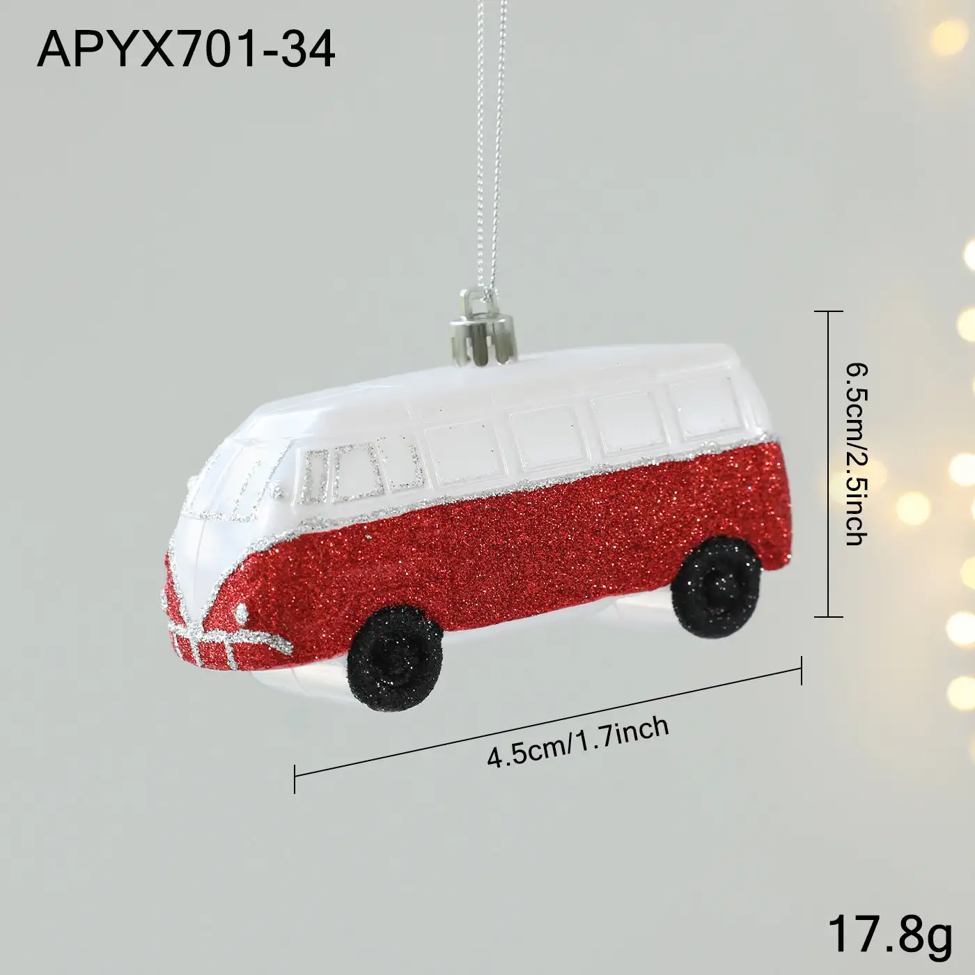 Red and White Plastic 3D Cartoon Christmas Hanging Ornament