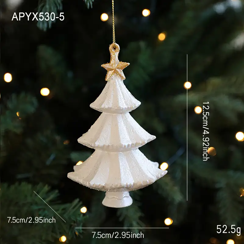 White and green snowflake Santa plastic hanging ornament