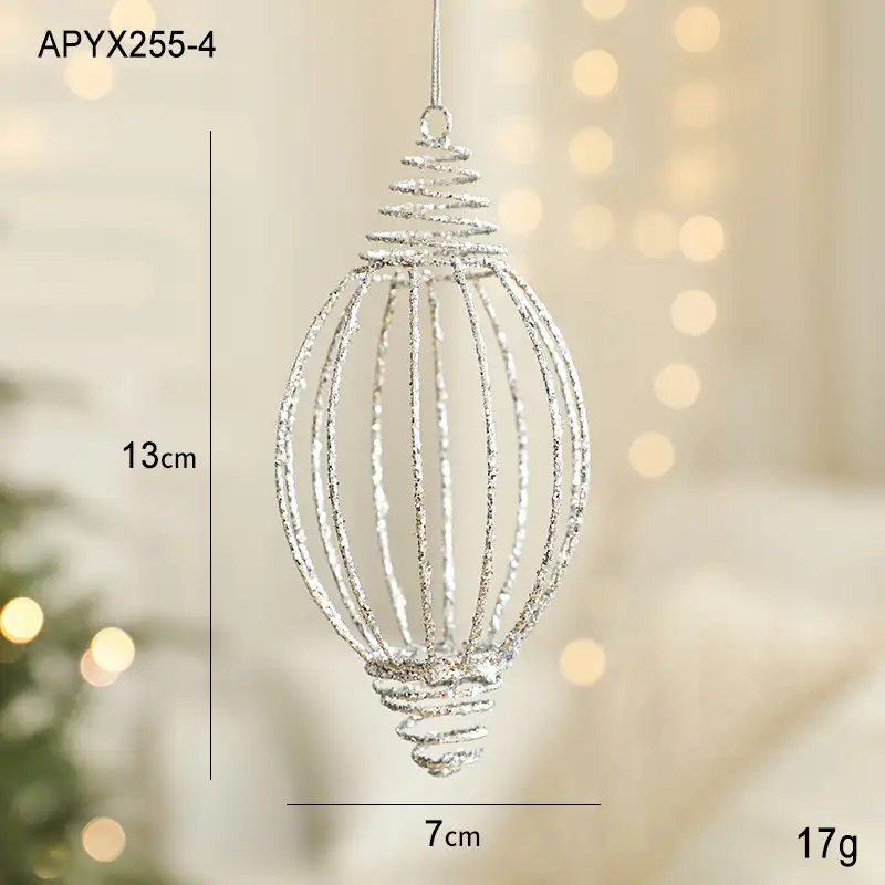Gold Glitter Novelty-Shaped Christmas Ball Hanging Ornaments Holiday Decoration