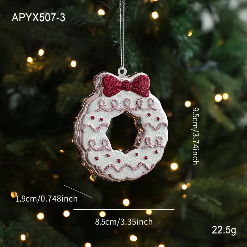 Red Cartoon Teddy Bear Christmas Window Hanging Ornament