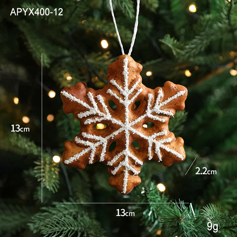 黏粉泡沫雪花五角星聖誕樹掛飾