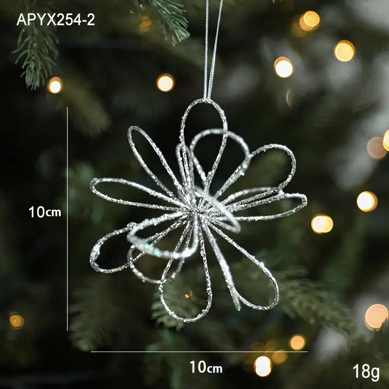 Ironwork Silver Glittered Burst-Star Christmas Ball Ornament