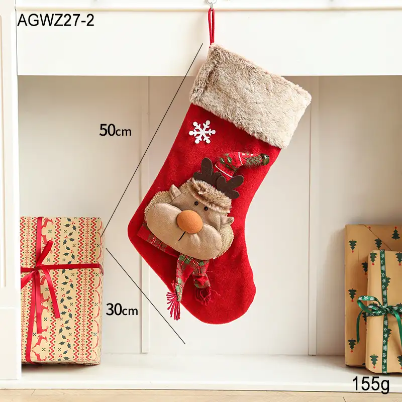Red Santa Claus Fabric Gift Bag