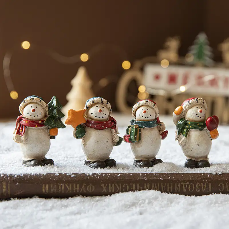 Creative Christmas Painted Resin Snowman Ornament