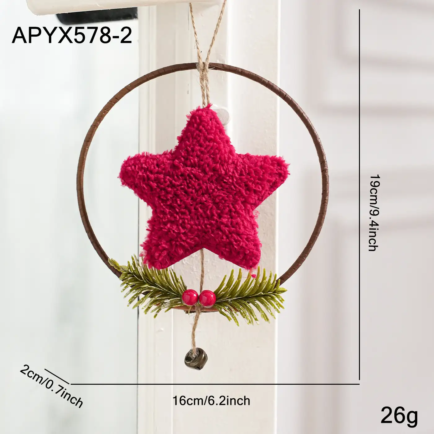 Christmas Plush Bird Wreath Ornament