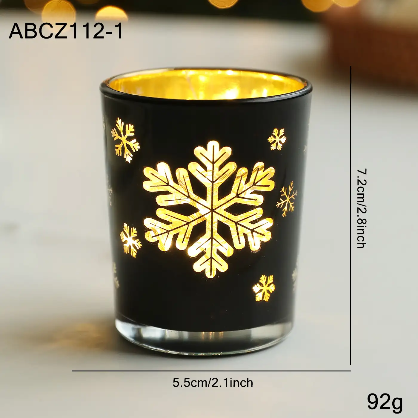 Christmas light-up glass electronic candle holder ornament