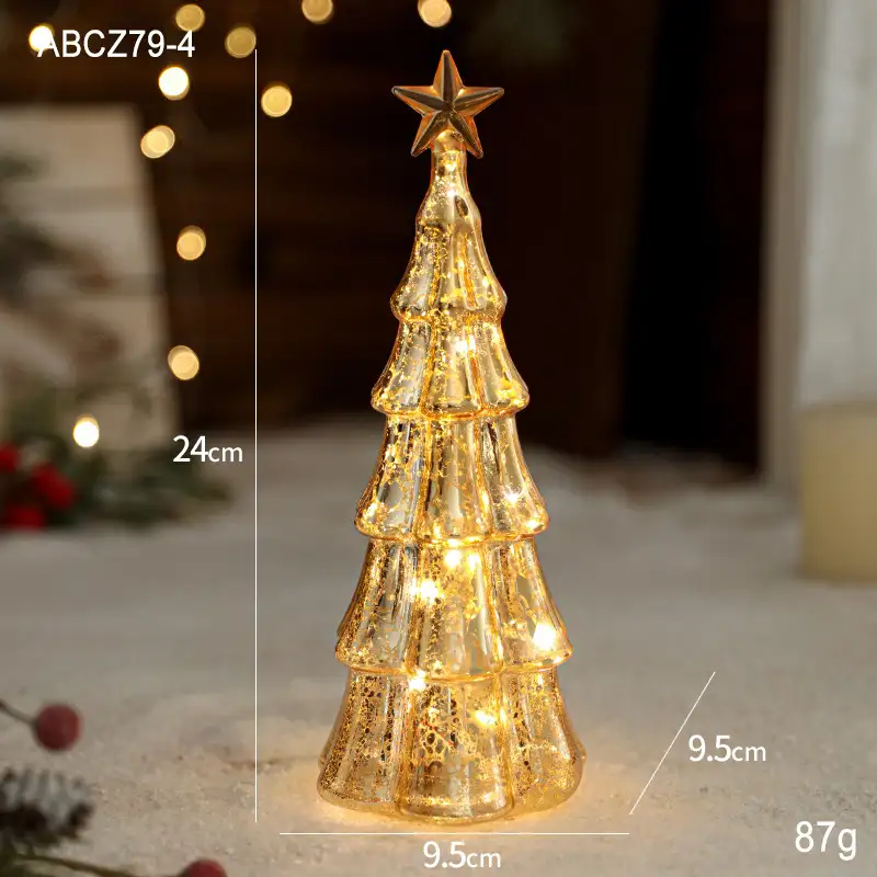 Vintage Sequin Christmas Tree Light-Up Desktop Lamp