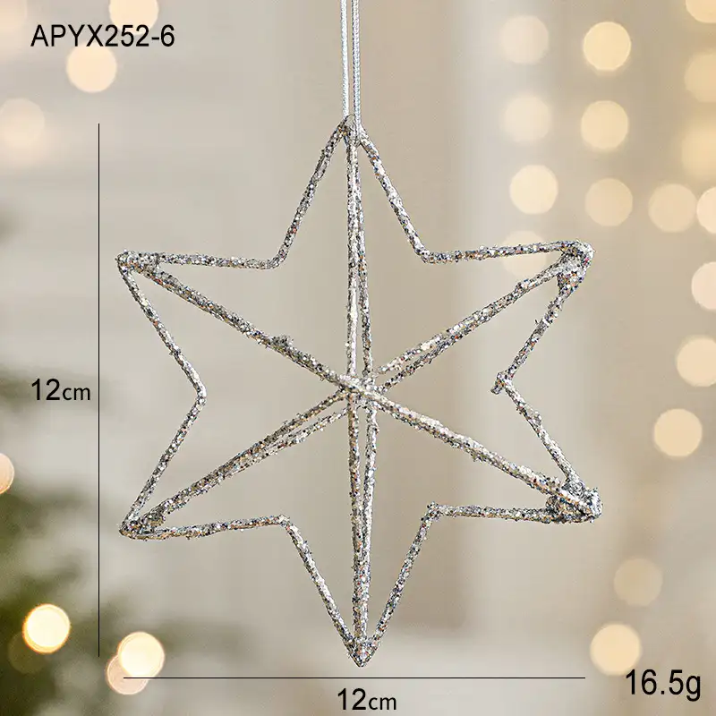 Gold Glitter Novelty-Shaped Christmas Ball Hanging Ornaments Holiday Decoration