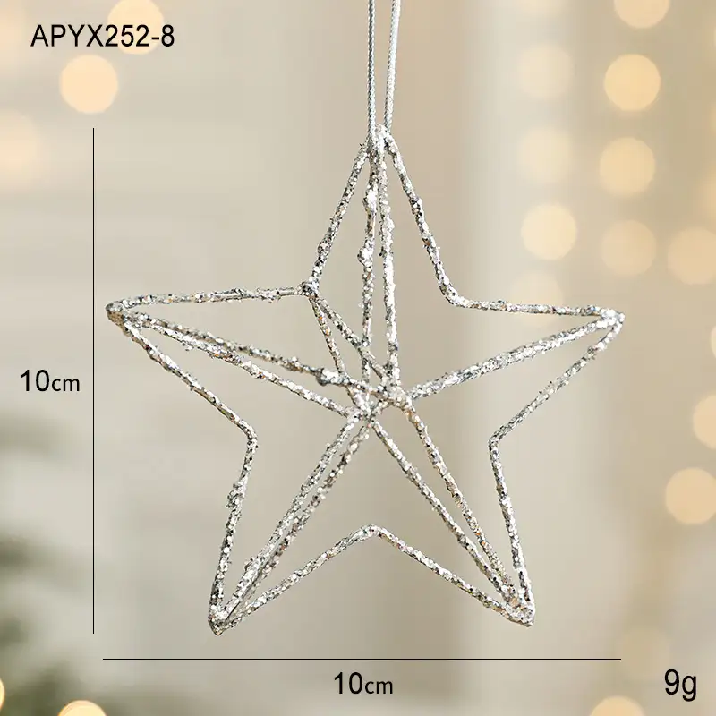 Gold Glitter Novelty-Shaped Christmas Ball Hanging Ornaments Holiday Decoration