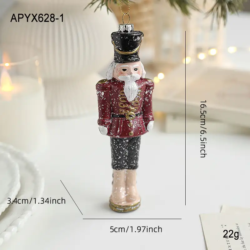Painted Nutcracker Soldier Christmas Hanging Ornament