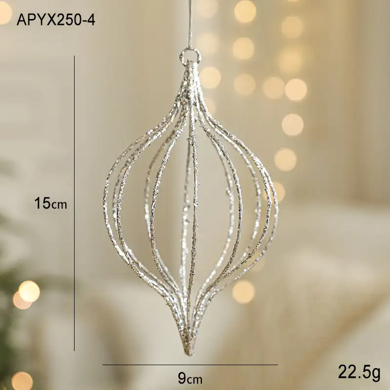 Gold Glitter Novelty-Shaped Christmas Ball Hanging Ornaments Holiday Decoration