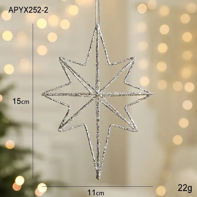 Gold Glitter Novelty-Shaped Christmas Ball Hanging Ornaments Holiday Decoration