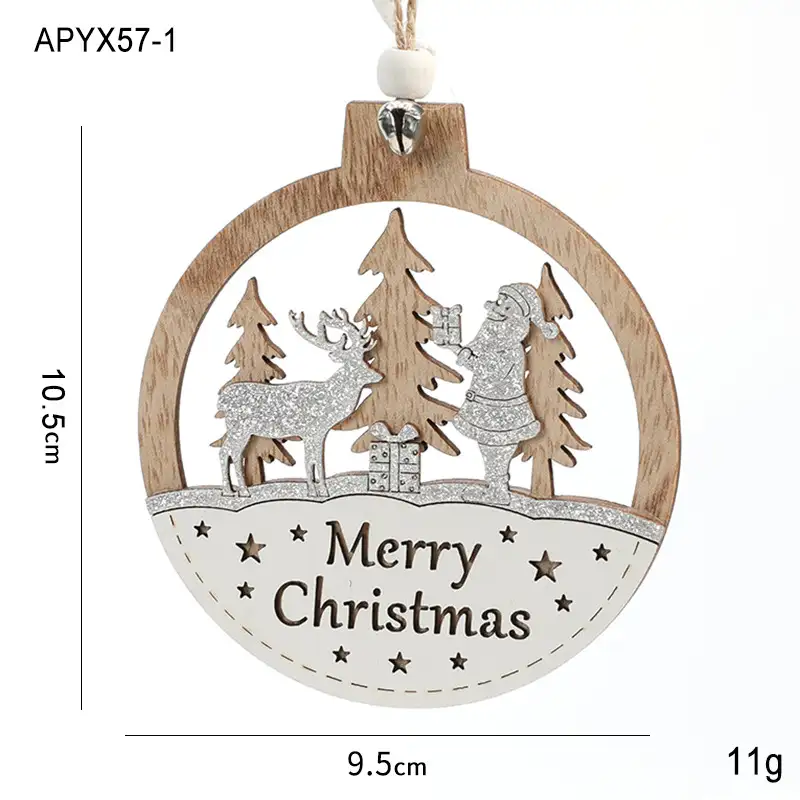 Natural Wood Color Irregular Christmas Tree Ornaments