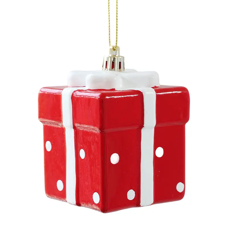 Red and White Plastic 3D Cartoon Christmas Hanging Ornament