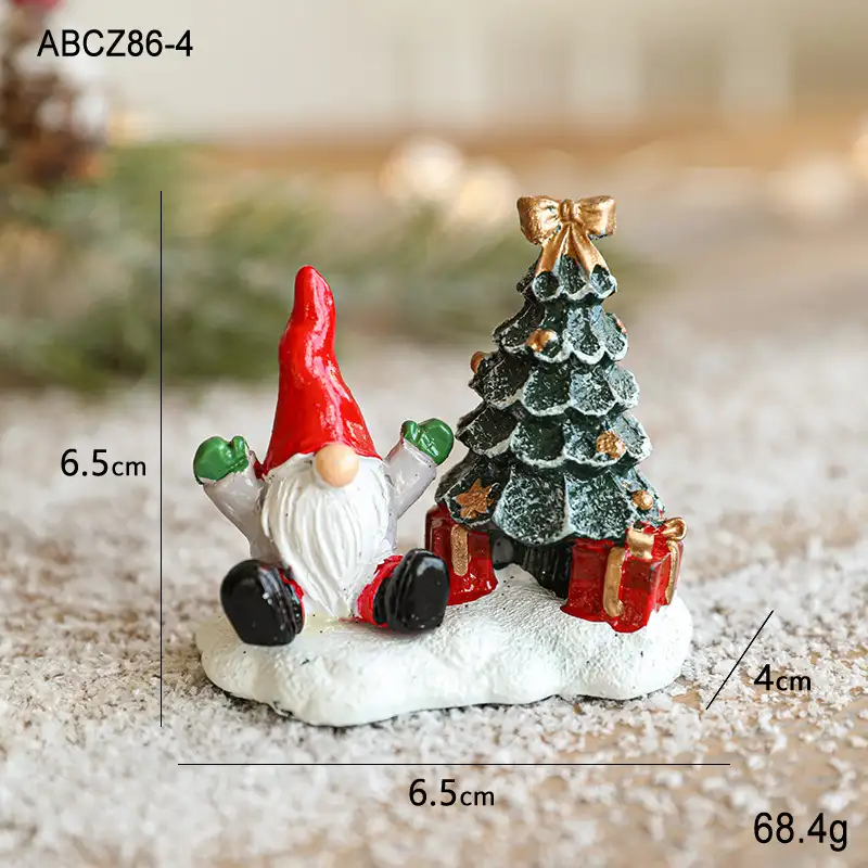 樹脂聖誕迷你桌面擺件房屋雪人款