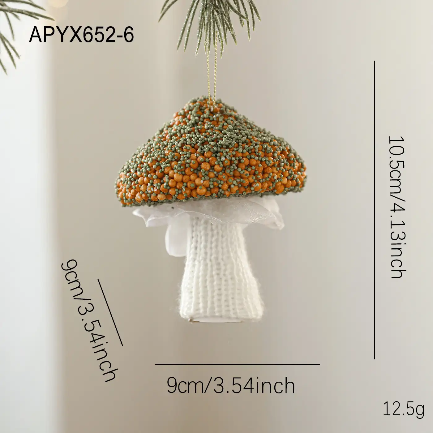 Champagne-Colored Pearl Foam Christmas Hanging Ornament