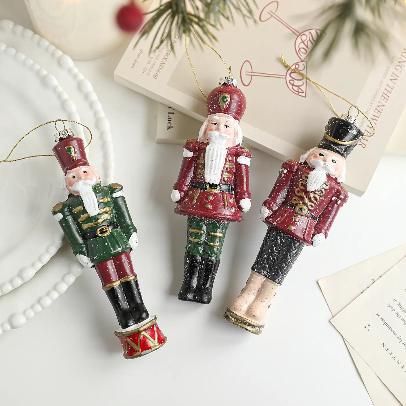 Painted Nutcracker Soldier Christmas Hanging Ornament