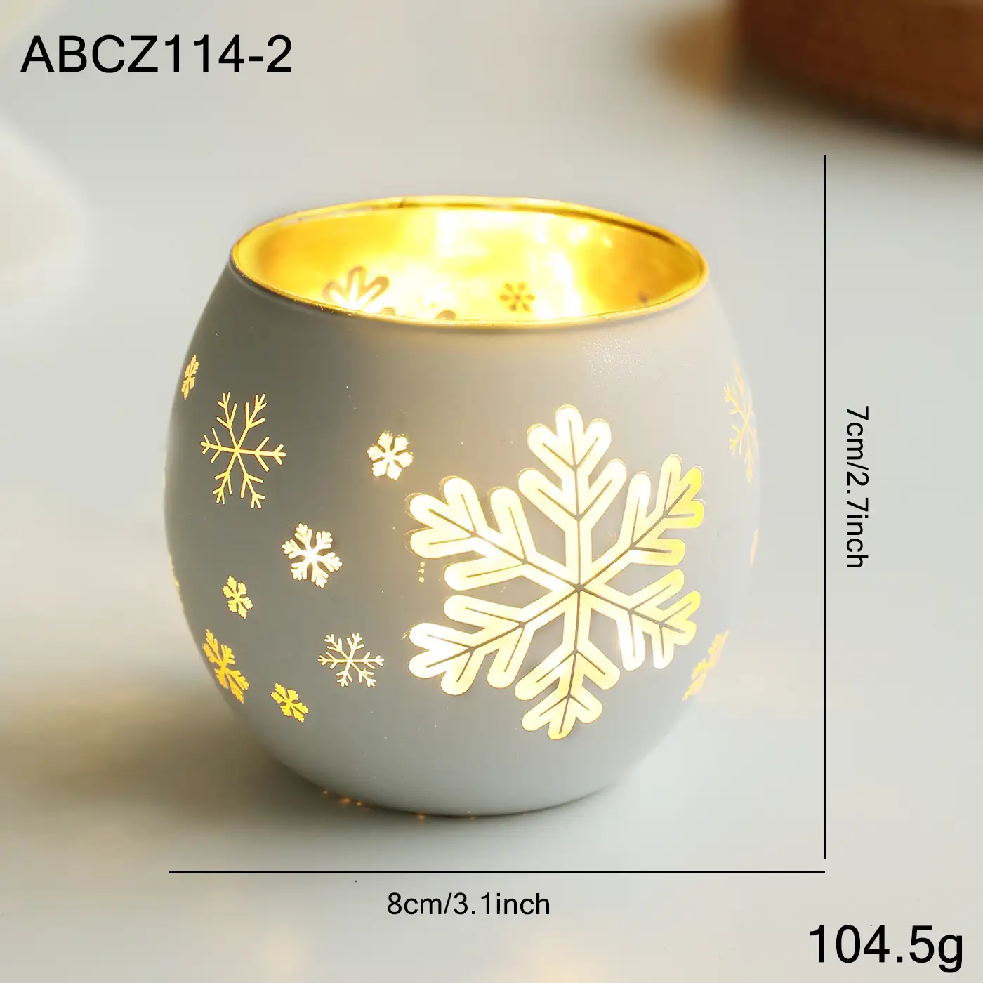 Christmas light-up glass electronic candle holder ornament