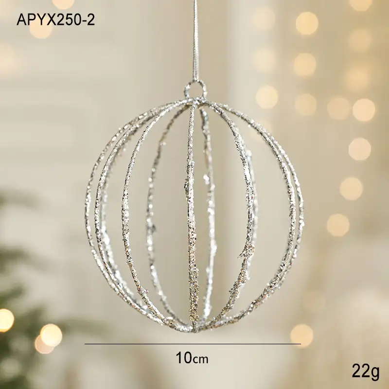 Gold Glitter Novelty-Shaped Christmas Ball Hanging Ornaments Holiday Decoration