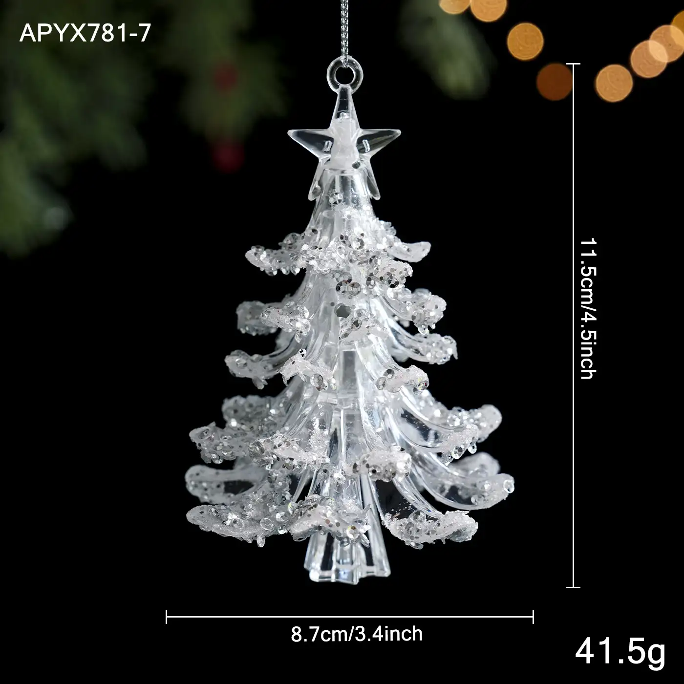 Transparent Acrylic Christmas Reindeer Hanging Ornament
