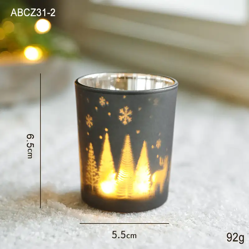 Christmas light-up glass electronic candle holder ornament