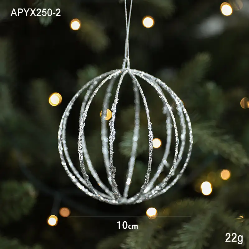 Ironwork Silver Glittered Burst-Star Christmas Ball Ornament