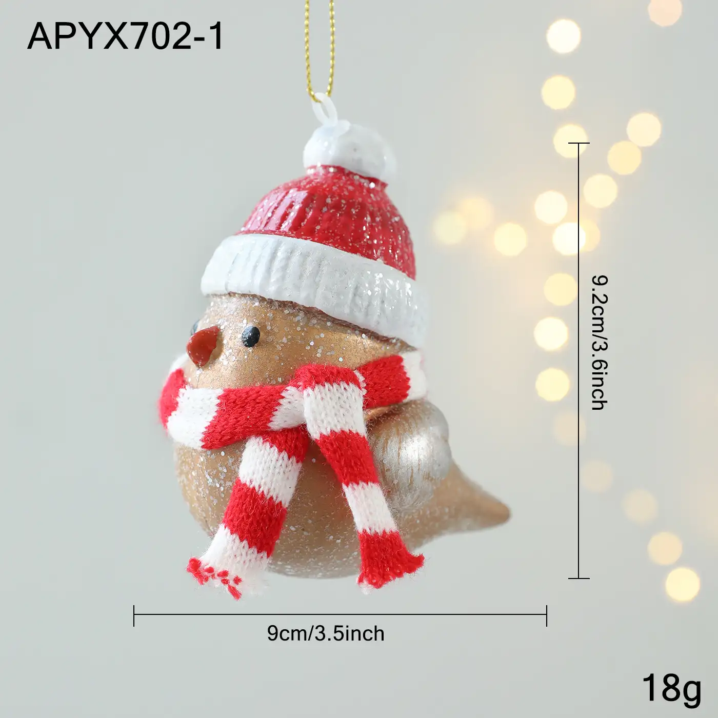 Red and White Plastic 3D Cartoon Christmas Hanging Ornament