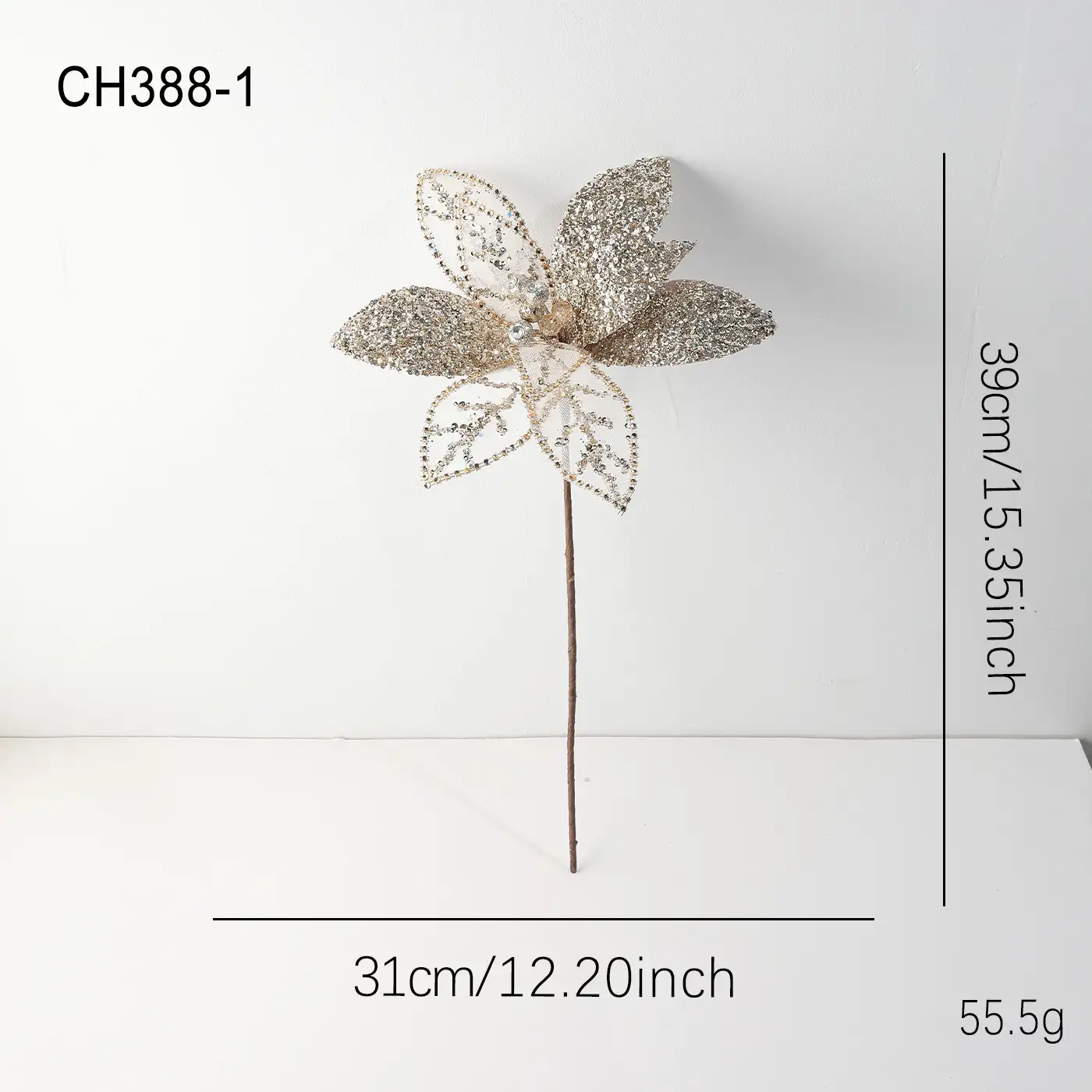 鏤空金粉布藝聖誕花