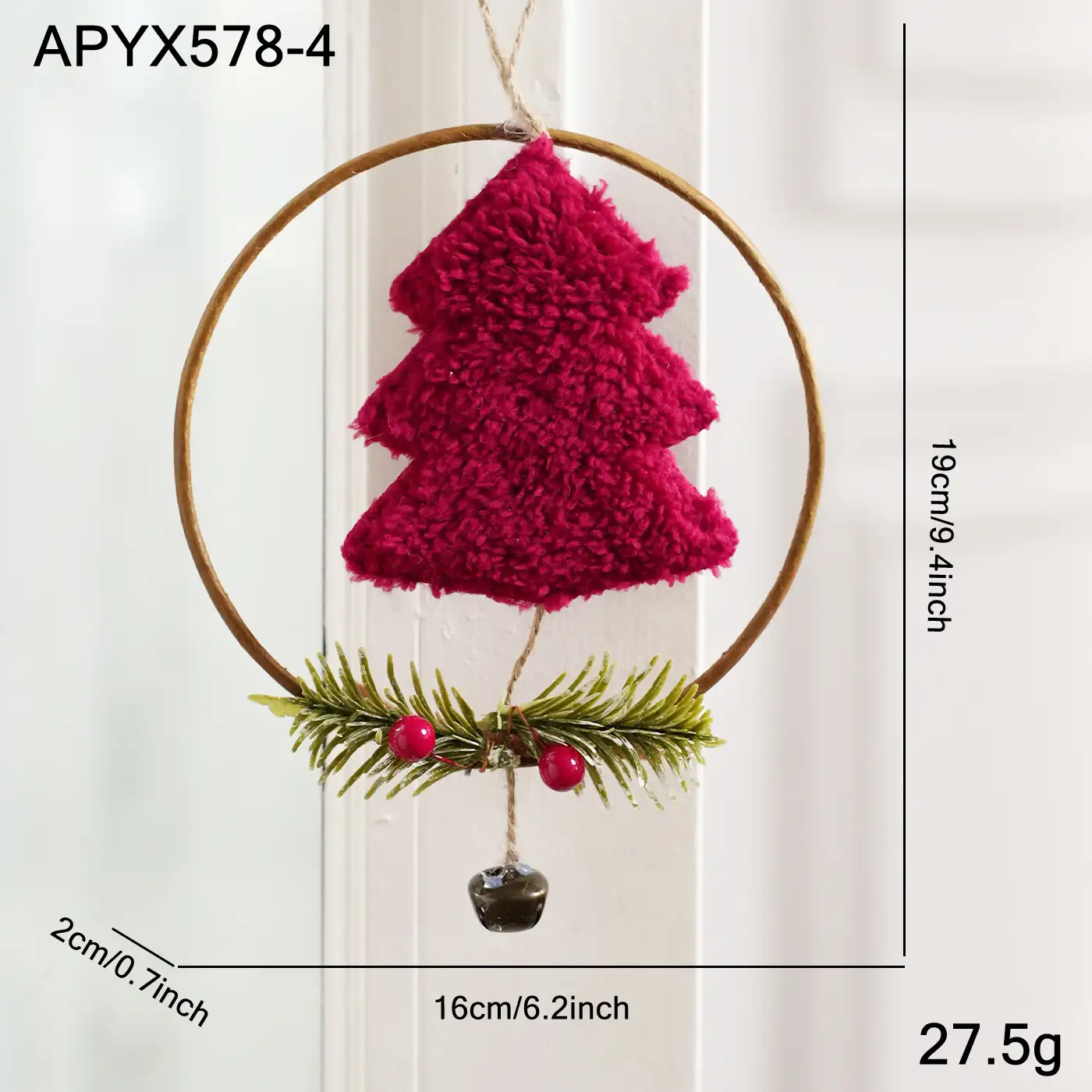 Christmas Plush Bird Wreath Ornament