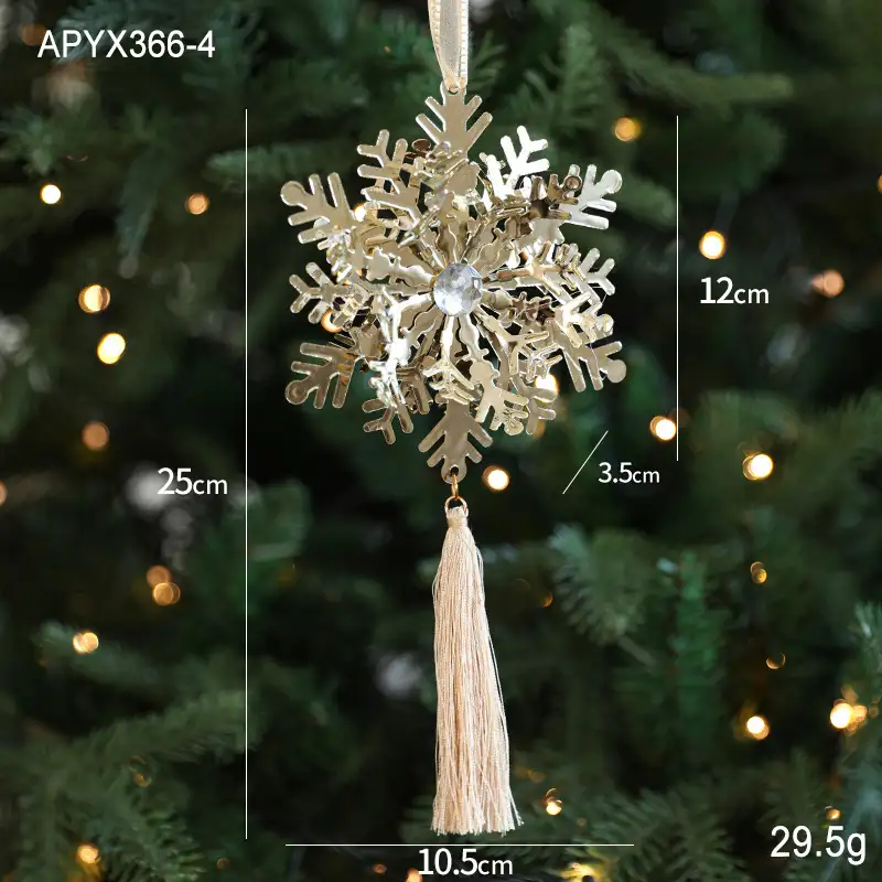金色雪花聖誕樹掛飾