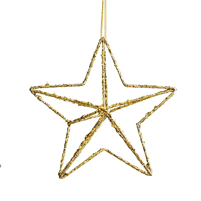 Gold Glitter Novelty-Shaped Christmas Ball Hanging Ornaments Holiday Decoration