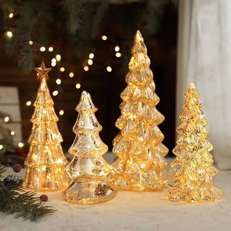 Vintage Sequin Christmas Tree Light-Up Desktop Lamp