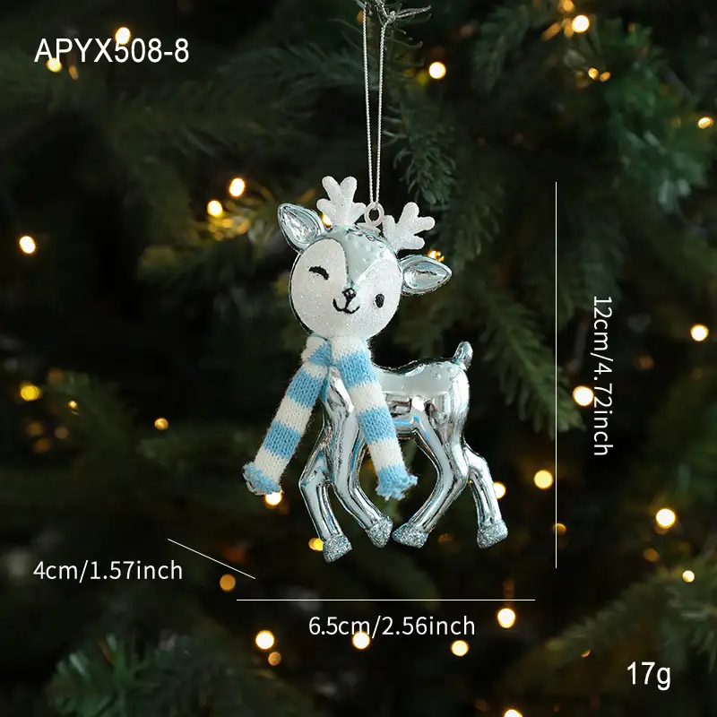 藍色塑膠聖誕樹掛飾星雪卡通款