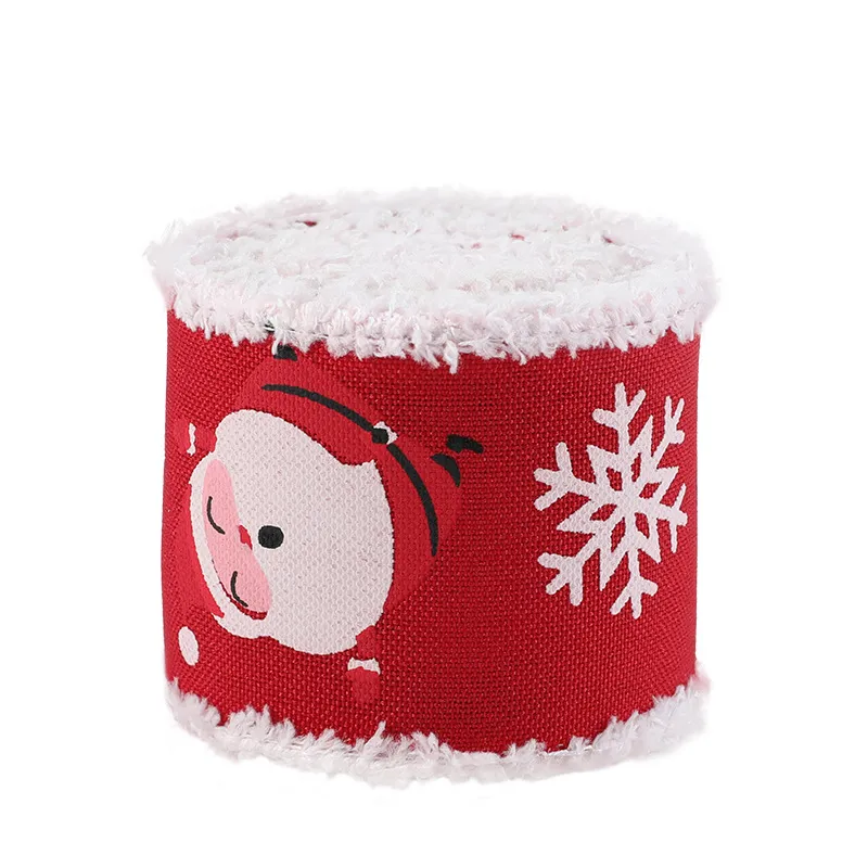 聖誕紅色雪花印禮物綁帶
