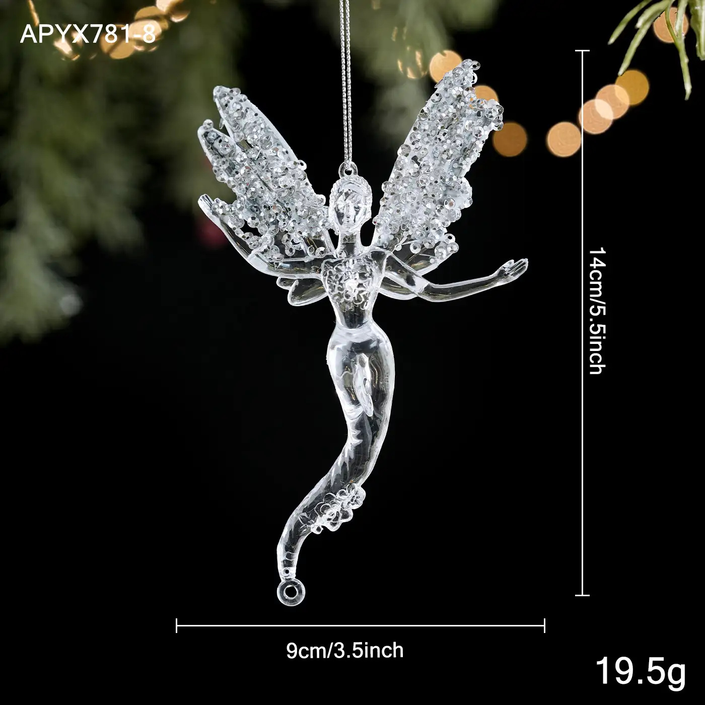 Transparent Acrylic Christmas Reindeer Hanging Ornament