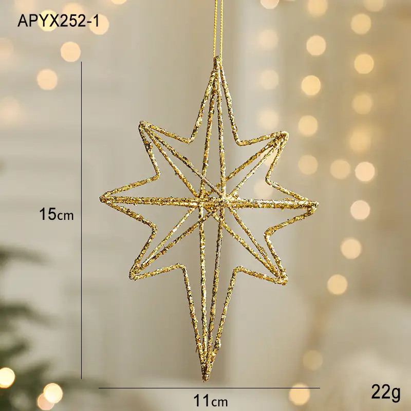 Gold Glitter Novelty-Shaped Christmas Ball Hanging Ornaments Holiday Decoration