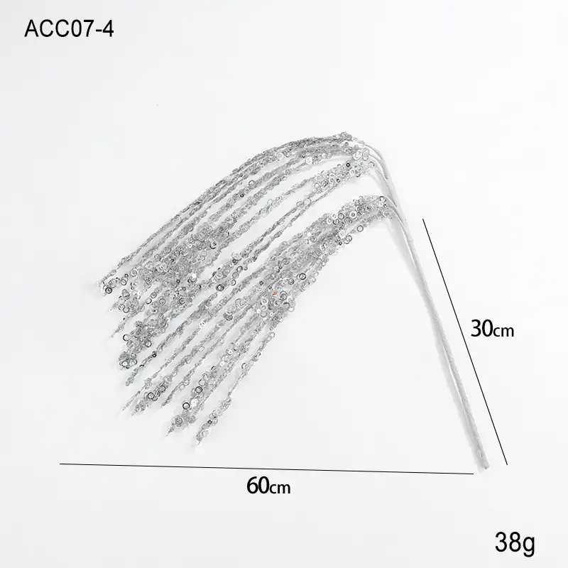 60cm亮片麥穗聖誕插枝