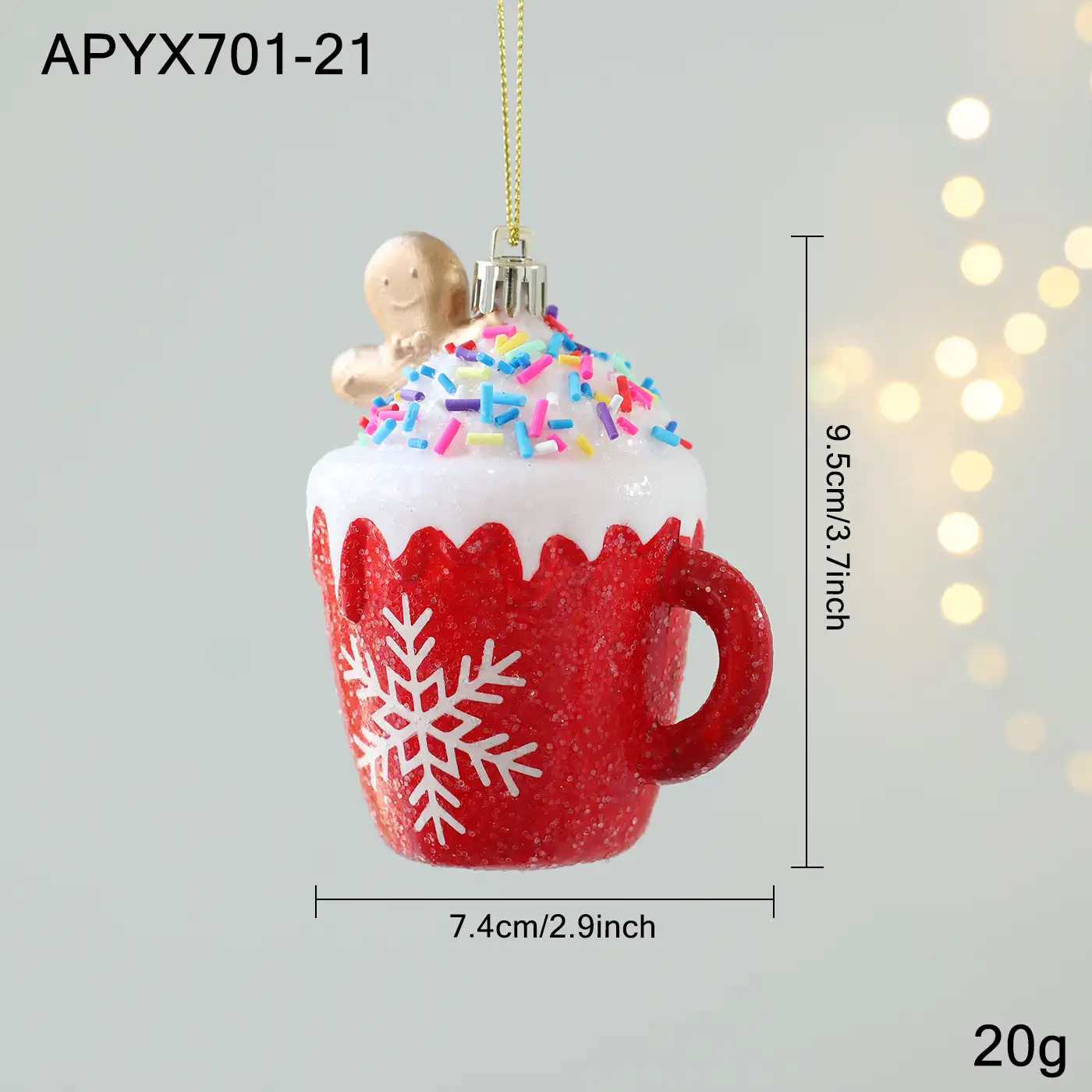 Red and White Plastic 3D Cartoon Christmas Hanging Ornament