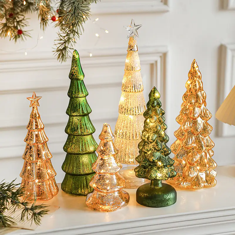 Vintage Sequin Christmas Tree Light-Up Desktop Lamp