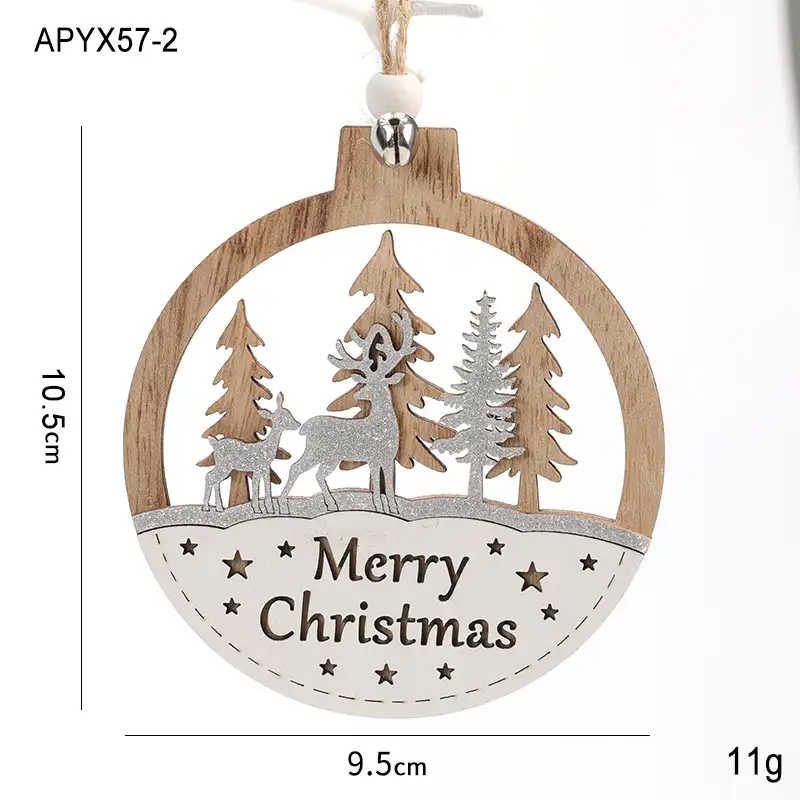Natural Wood Color Irregular Christmas Tree Ornaments