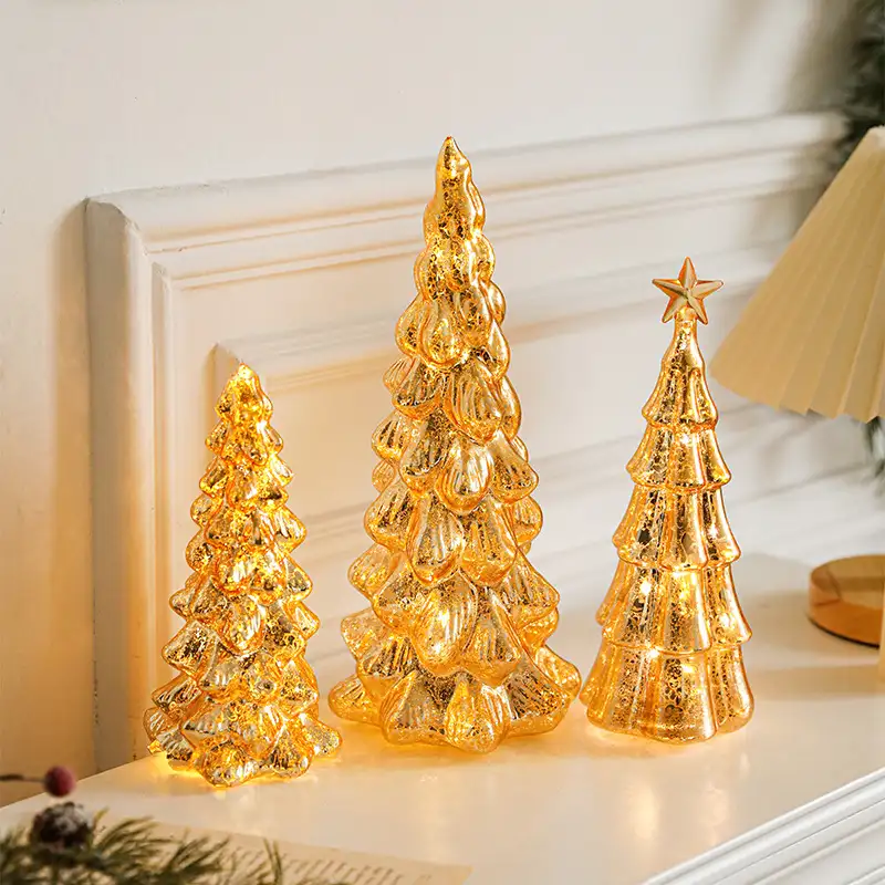Vintage Sequin Christmas Tree Light-Up Desktop Lamp